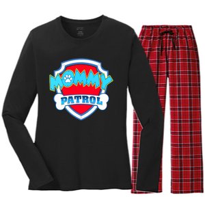 Mom Mommy Of The Birthday Boy Girl Dog Paw Family Matching Women's Long Sleeve Flannel Pajama Set 