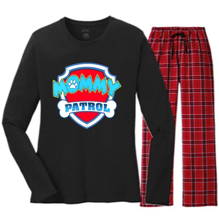 Mom Mommy Of The Birthday Boy Girl Dog Paw Family Matching Women's Long Sleeve Flannel Pajama Set 