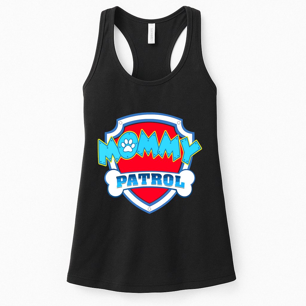Mom Mommy Of The Birthday Boy Girl Dog Paw Family Matching Womens Tank Top
