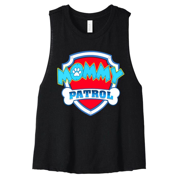 Mom Mommy Of The Birthday Boy Girl Dog Paw Family Matching Women's Racerback Cropped Tank