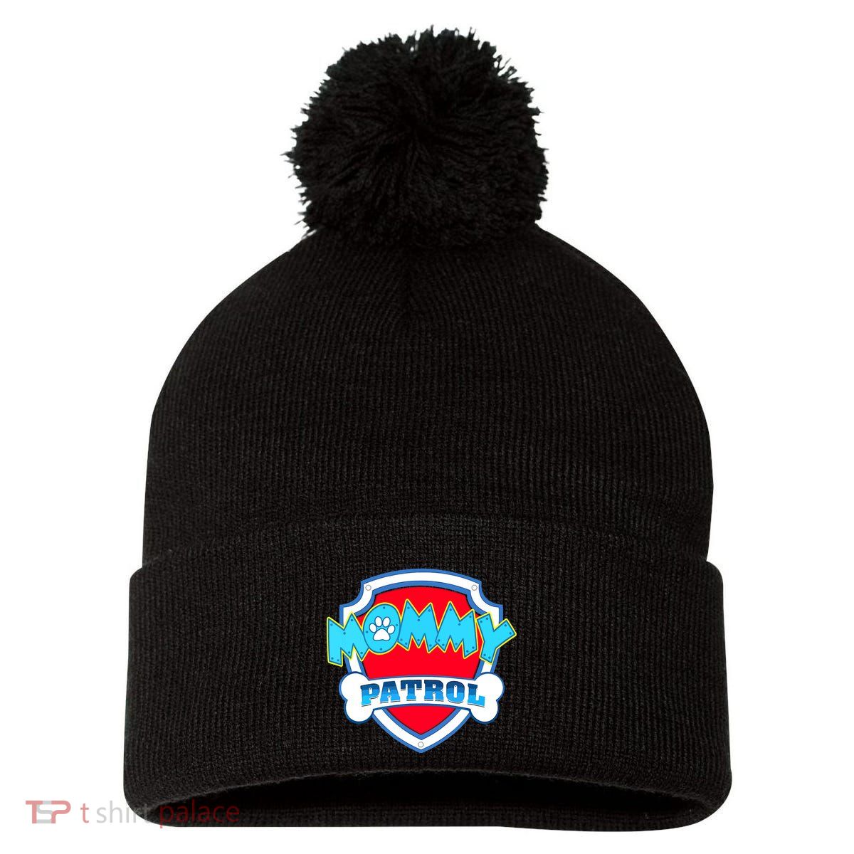 Mom Mommy Of The Birthday Boy Girl Dog Paw Family Matching Pom Pom 12in Knit Beanie
