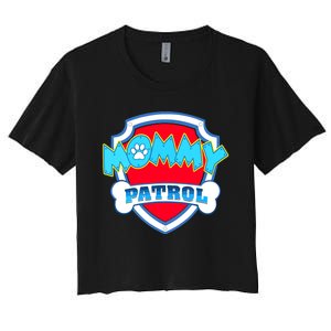 Mom Mommy Of The Birthday Boy Girl Dog Paw Family Matching Women's Crop Top Tee