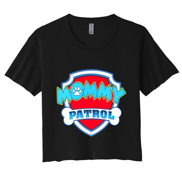 Mom Mommy Of The Birthday Boy Girl Dog Paw Family Matching Crop Top