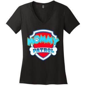 Mom Mommy Of The Birthday Boy Girl Dog Paw Family Matching Women's V-Neck T-Shirt