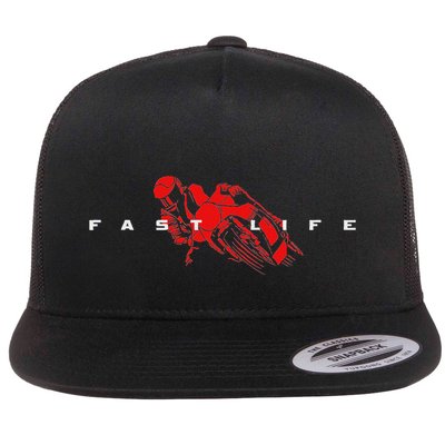 Motorcycle Flat Bill Trucker Hat