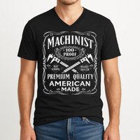 Machinist Machine Operator Engine Driver V-Neck T-Shirt