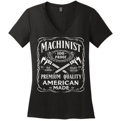 Machinist Machine Operator Engine Driver Women's V-Neck T-Shirt