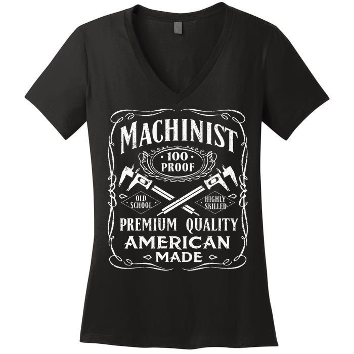 Machinist Machine Operator Engine Driver Women's V-Neck T-Shirt