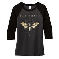 Moth Women's Tri-Blend 3/4-Sleeve Raglan Shirt