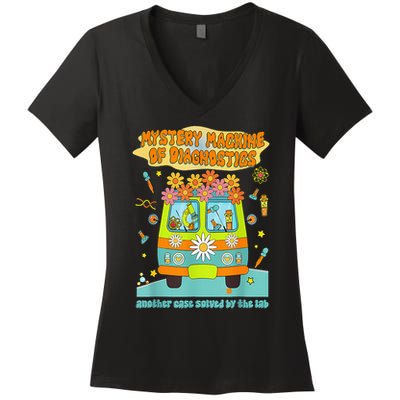  Mystery Machine Of Diagnostics Lab Tech Lab Week 2025 Women's V-Neck T-Shirt