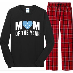 Micronesian Mom Of The Year Cute Micronesia Flag Heart Long Sleeve Pajama Set