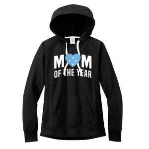 Micronesian Mom Of The Year Cute Micronesia Flag Heart Women's Fleece Hoodie