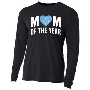 Micronesian Mom Of The Year Cute Micronesia Flag Heart Cooling Performance Long Sleeve Crew