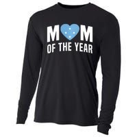 Micronesian Mom Of The Year Cute Micronesia Flag Heart Cooling Performance Long Sleeve Crew