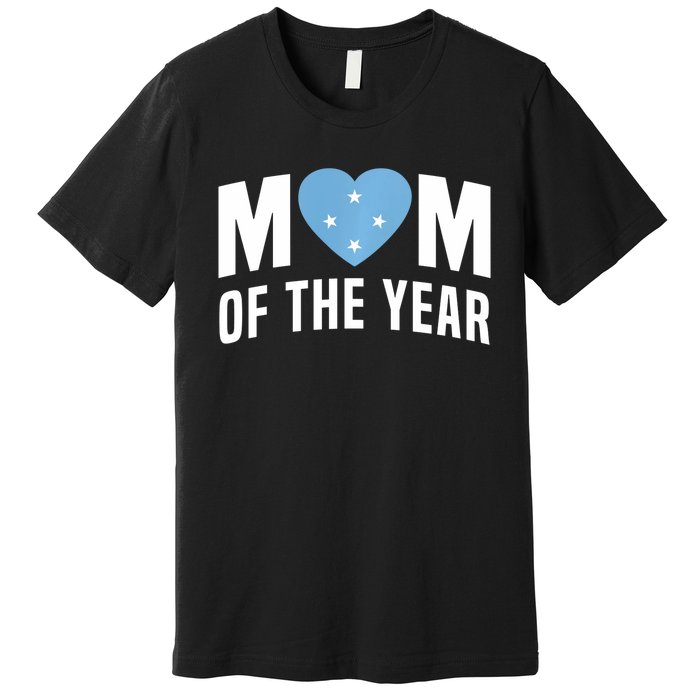 Micronesian Mom Of The Year Cute Micronesia Flag Heart Premium T-Shirt