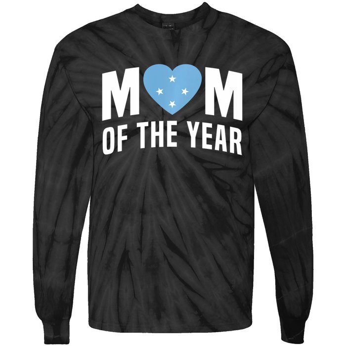 Micronesian Mom Of The Year Cute Micronesia Flag Heart Tie-Dye Long Sleeve Shirt