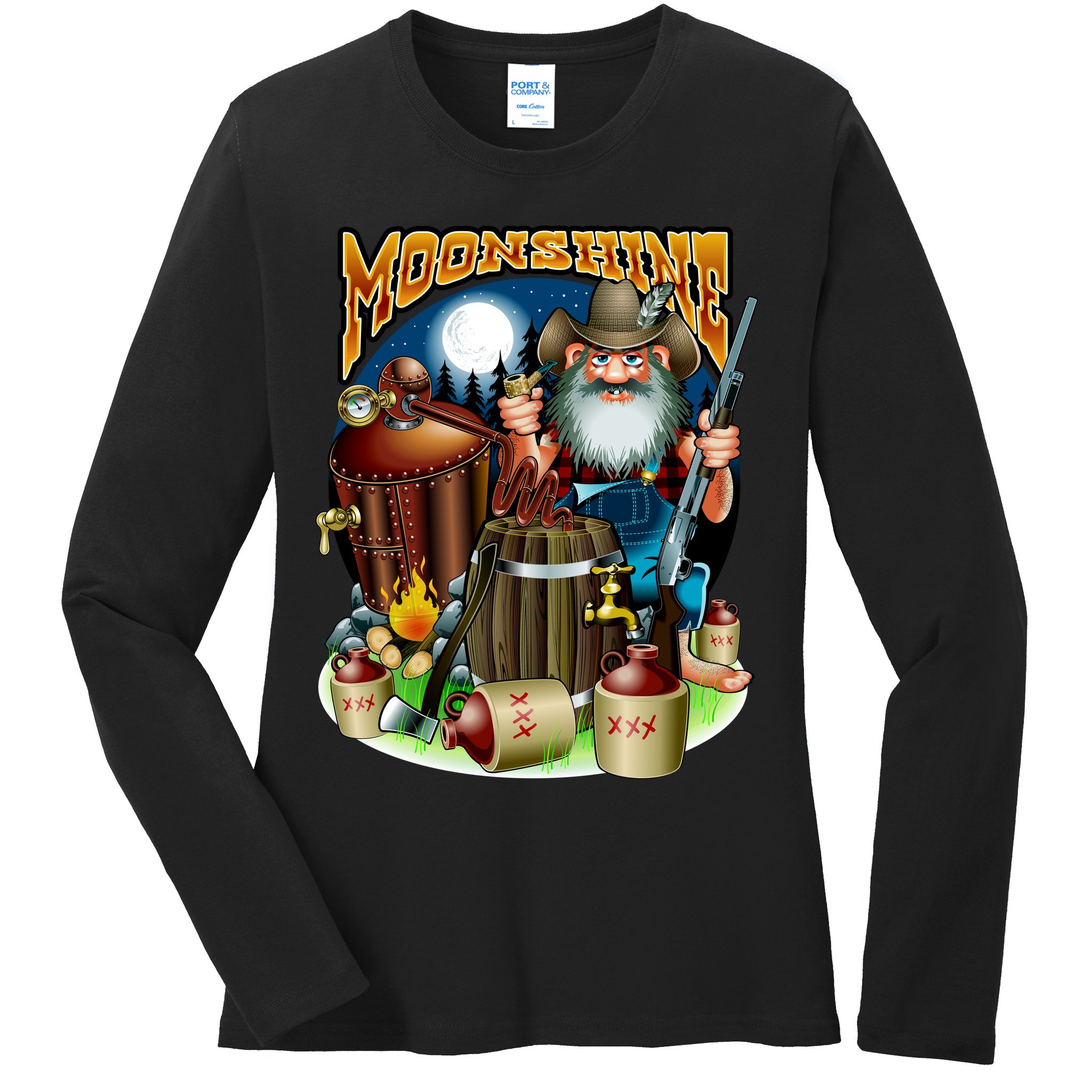 Moonshine Ladies Long Sleeve Shirt