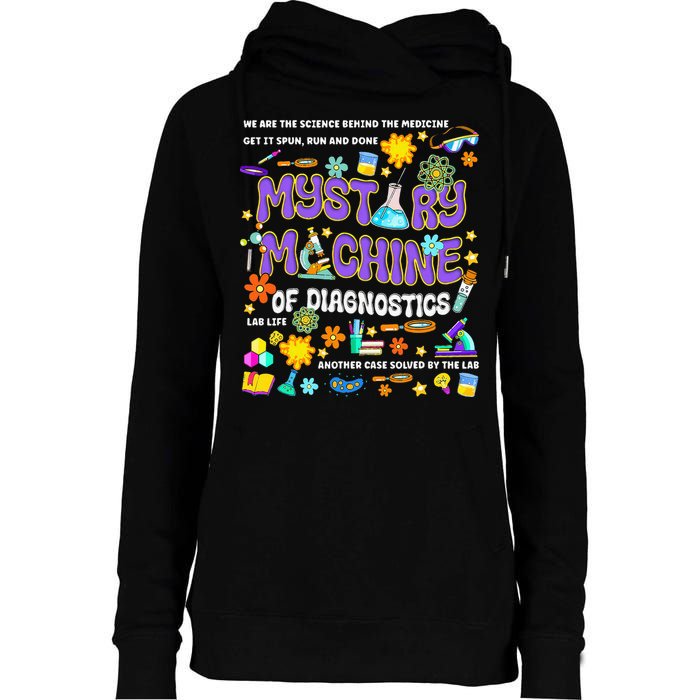 Mystery Machine of Diagnostics Lab Week 2025 Womens Funnel Neck Pullover Hood