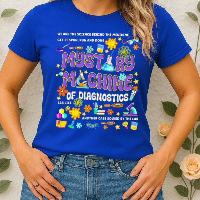 Mystery Machine of Diagnostics Lab Week 2025 Womens T-Shirt