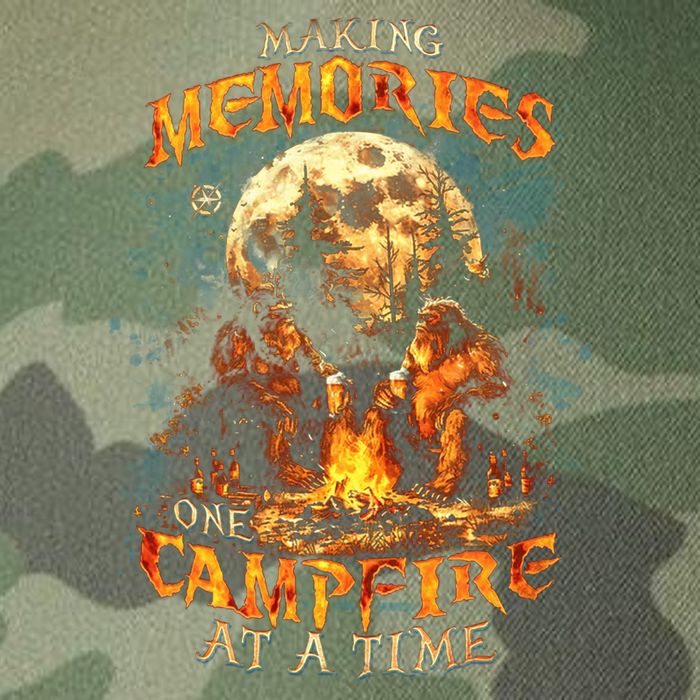 Making Memories One Campfire At A Time Bigfoot Camping Legacy Tie Dye Trucker Hat