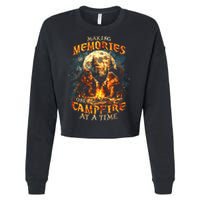 Making Memories One Campfire At A Time Bigfoot Camping Cropped Pullover Crew