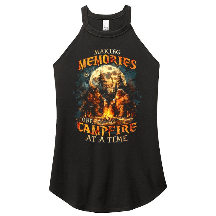 Making Memories One Campfire At A Time Bigfoot Camping Women's Perfect Tri Rocker Tank