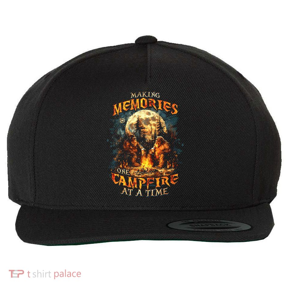 Making Memories One Campfire At A Time Bigfoot Camping Wool Snapback Cap