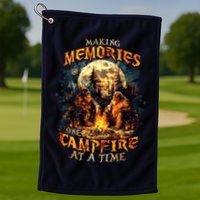Making Memories One Campfire At A Time Bigfoot Camping Golf Towel