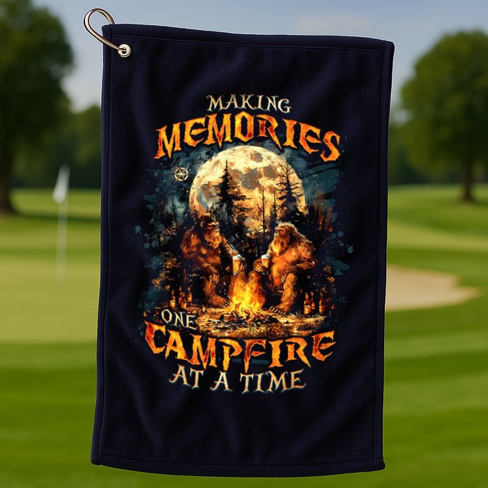 Making Memories One Campfire At A Time Bigfoot Camping Golf Towel