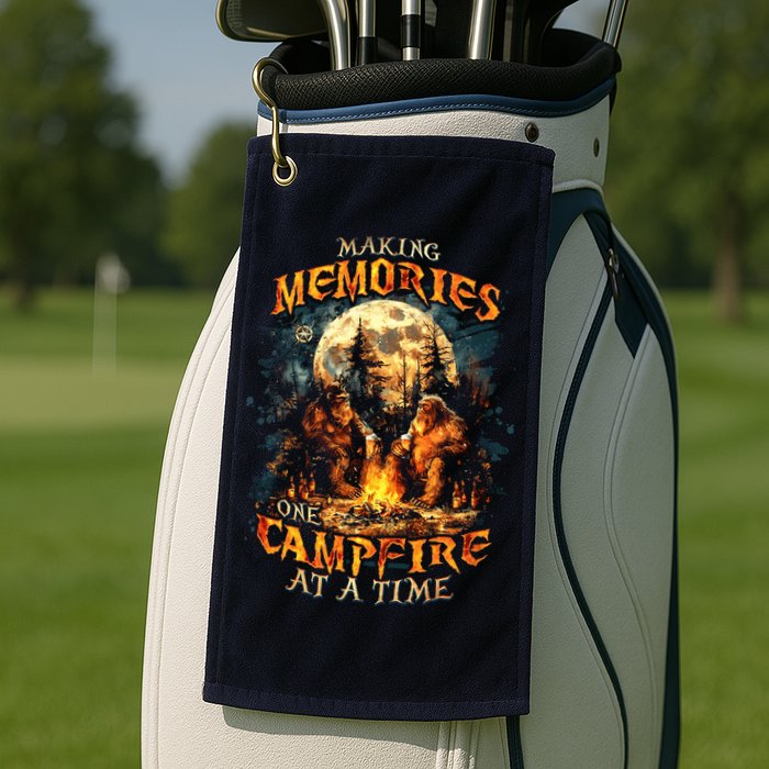 Making Memories One Campfire At A Time Bigfoot Camping Golf Towel