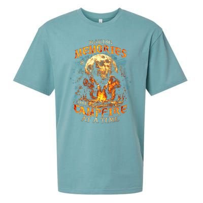 Making Memories One Campfire At A Time Bigfoot Camping Sueded Cloud Jersey T-Shirt