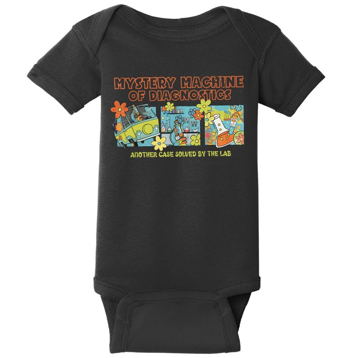 Mystery Machine Of Diagnostics Lab Week 2025 Med Lab Tech  Baby Bodysuit