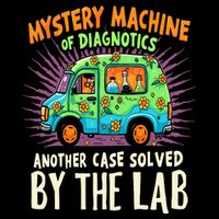 Mystery Machine Of Diagnostics Lab Week 2025 Flat Bill Trucker Hat