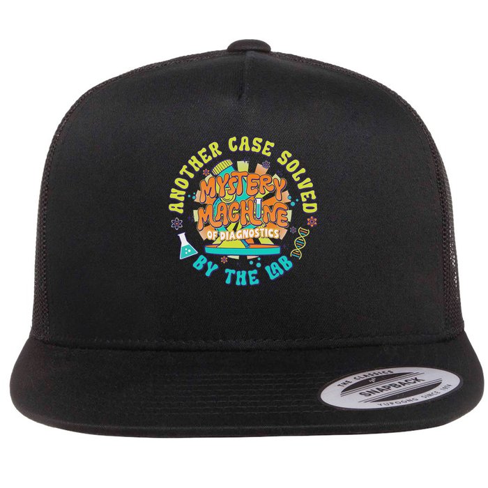 Mystery Machine Of Diagnostics Lab Week 2025 Med Lab Tech Flat Bill Trucker Hat