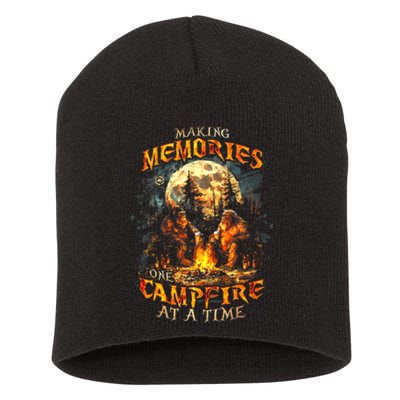 Making Memories One Campfire At A Time Bigfoot Camping Short Acrylic Beanie