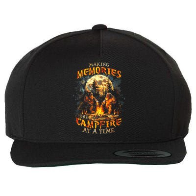 Making Memories One Campfire At A Time Bigfoot Camping Wool Snapback Cap