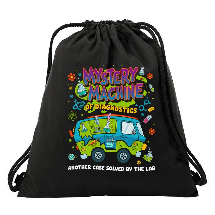 Mystery Machine Of Diagnostics Lab Week 2025 Med Lab Tech Drawstring Bag