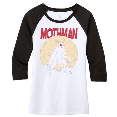 Mothman Women's Tri-Blend 3/4-Sleeve Raglan Shirt