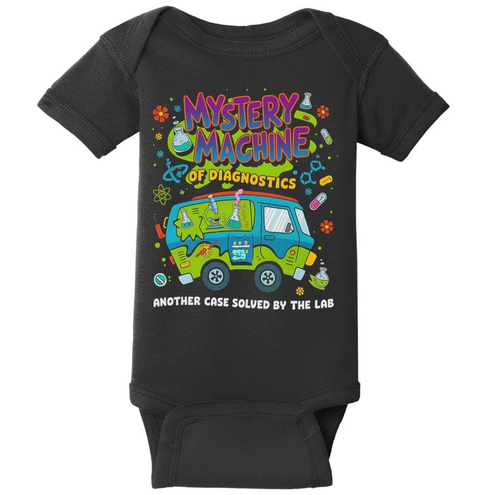 Mystery Machine Of Diagnostics Lab Week 2025 Med Lab Tech Baby Bodysuit
