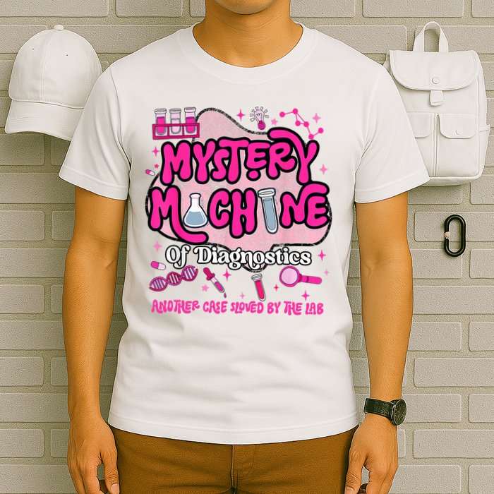 Mystery Machine Of Diagnostics Lab Week 2025 Med Lab Tech T-Shirt