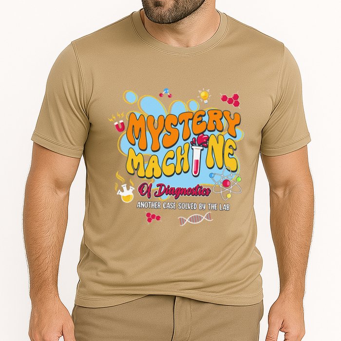 Mystery Machine Of Diagnostics Lab Week 2025 Med Lab Tech Cooling Performance Crew T-Shirt