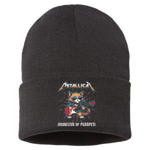 Metallicat Meowster Of Purrpets Funny Cat Sustainable Knit Beanie