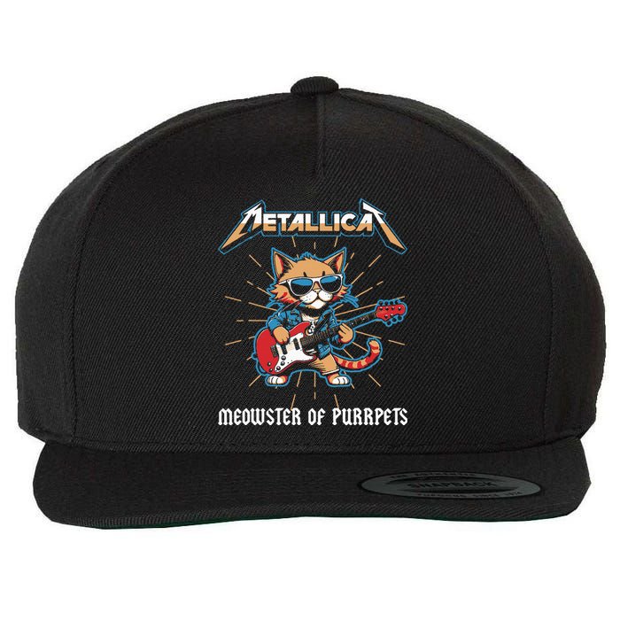 Metallicat Meowster Of Purrpets Funny Cat Wool Snapback Cap