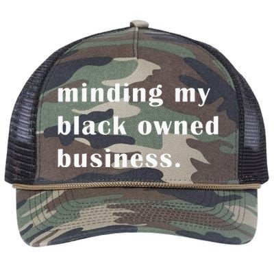 Minding My Own Black Owned Business Graphic Retro Rope Trucker Hat Cap