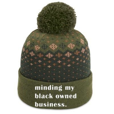 Minding My Own Black Owned Business Graphic The Baniff Cuffed Pom Beanie