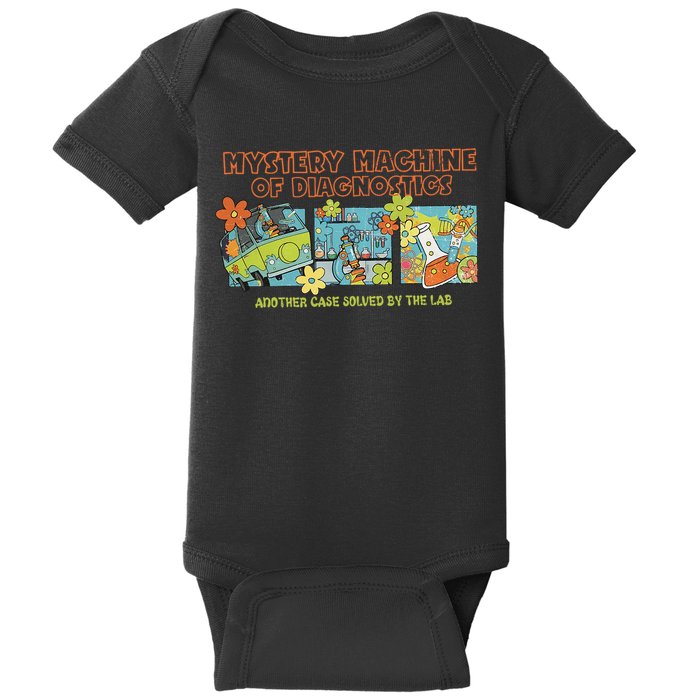 Mystery Machine Of Diagnostics Lab Week 2025 Med Lab Tech  Baby Bodysuit