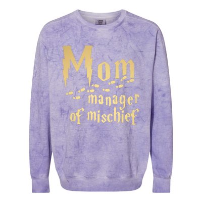 Mom Manager Of Mischief Mother's Day Magical Mom Fantastic Colorblast Crewneck Sweatshirt