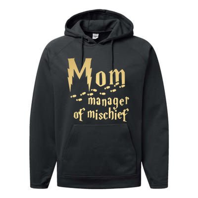 Mom Manager Of Mischief Mother's Day Magical Mom Fantastic Performance Fleece Hoodie