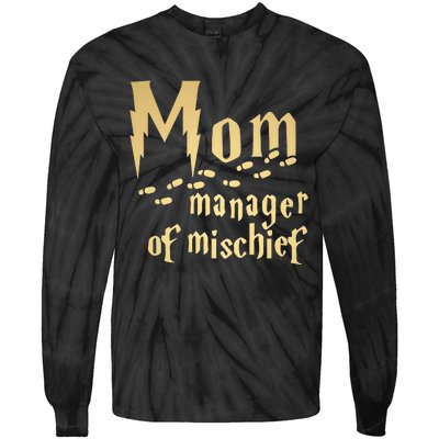 Mom Manager Of Mischief Mother's Day Magical Mom Fantastic Tie-Dye Long Sleeve Shirt