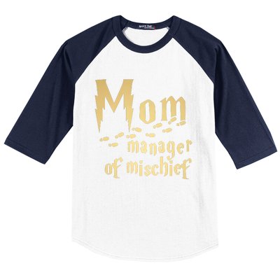 Mom Manager Of Mischief Mother's Day Magical Mom Fantastic Baseball Sleeve Shirt